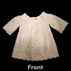 Abercrombie & Fitch Top Women Small Cream Off the Shoulder Eyelet Embroidered